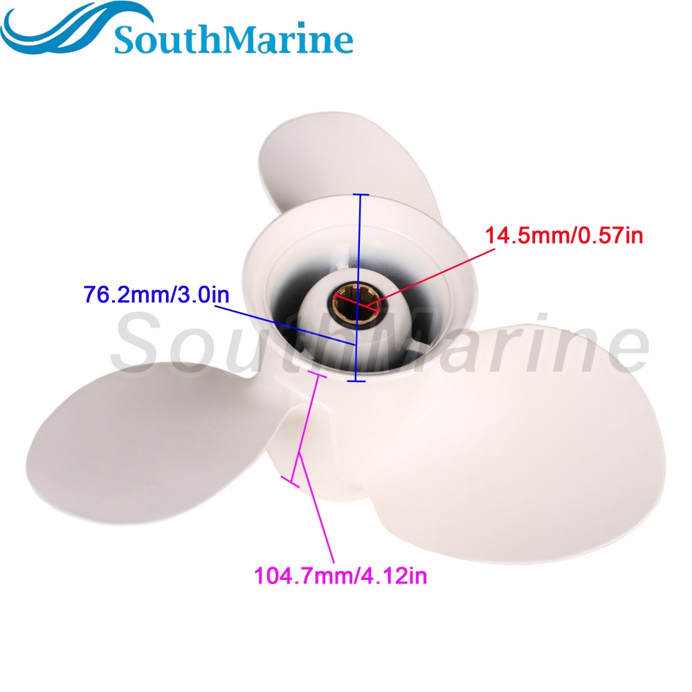Outboard Motor 9.25x9 63V-45945-00-EL Aluminum Alloy Propeller for Yamaha 9.9HP 15HP 20HP Boat Motor Prop, Size 9 1/4x9-J