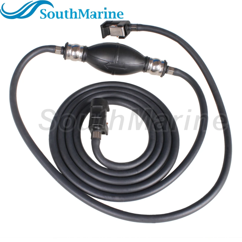 Boat Motor Fuel Line Hose with connector and Primer Assy 6Y2-24306-55-00 6Y2-24306-56-00 for Yamaha Outboard Motors , 6mm/1/4in Pipe, 3m length