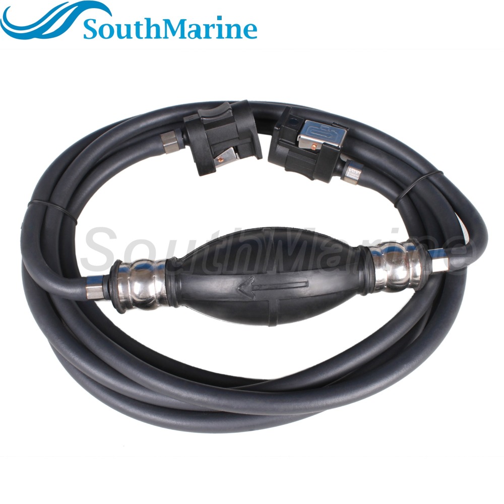 Boat Motor Fuel Line Hose with connector and Primer Assy 6Y2-24306-55-00 6Y2-24306-56-00 for Yamaha Outboard Motors , 6mm/1/4in Pipe, 3m length