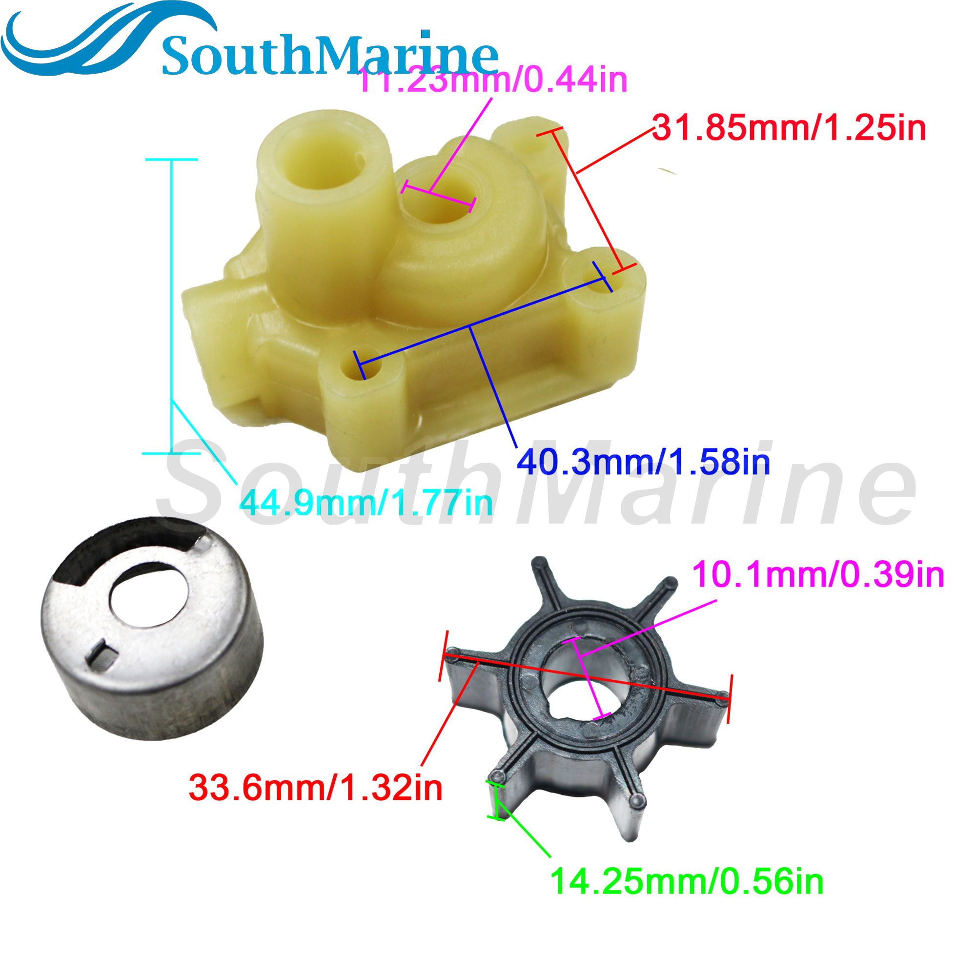 Water Pump Kit for Parsun HDX Makara T4 T5 T5.8 2-Stroke Outboard Engine