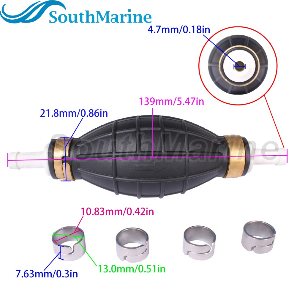 Boat Motor 65770-99700 99703 99704 99701 87DL0 87DL1 98520 Primer Bulb Squeeze Pump for Suzuki DT DF 2HP-50HP, 6mm/1/4in