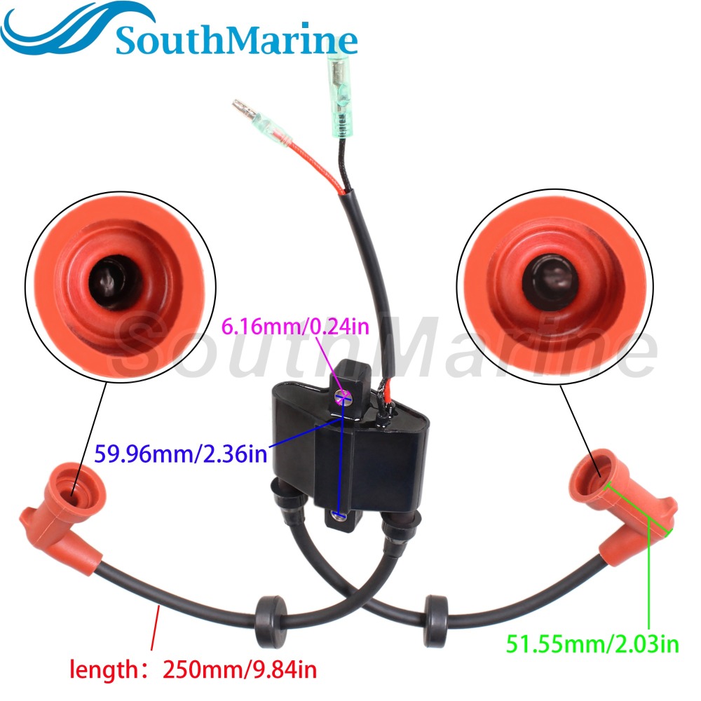 Outboard Motor 6F5-85570-12 6F5-85570-13 00 10 11 F20-05000400 Ignition Coil Assy for Yamaha Parsun F9.9 F13.5 FT25 F15 F20 F25