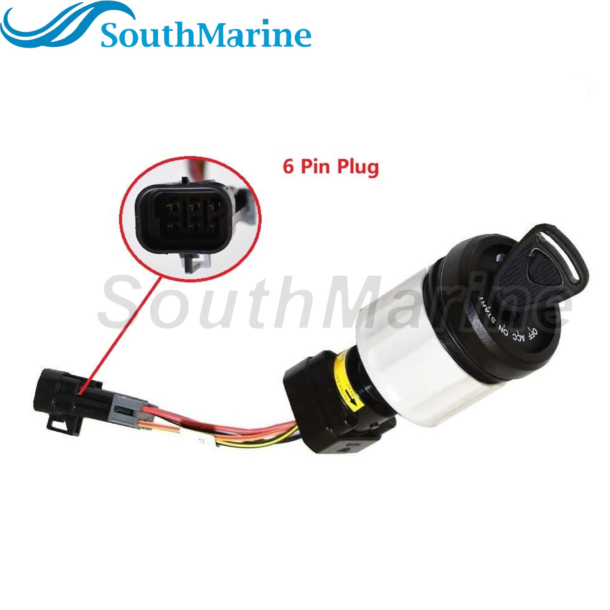 Boat Motor 87-893353A03 Ignition Key Switch with Housing for Mercury Mercruiser Quicksilver Mariner, 4 Position
