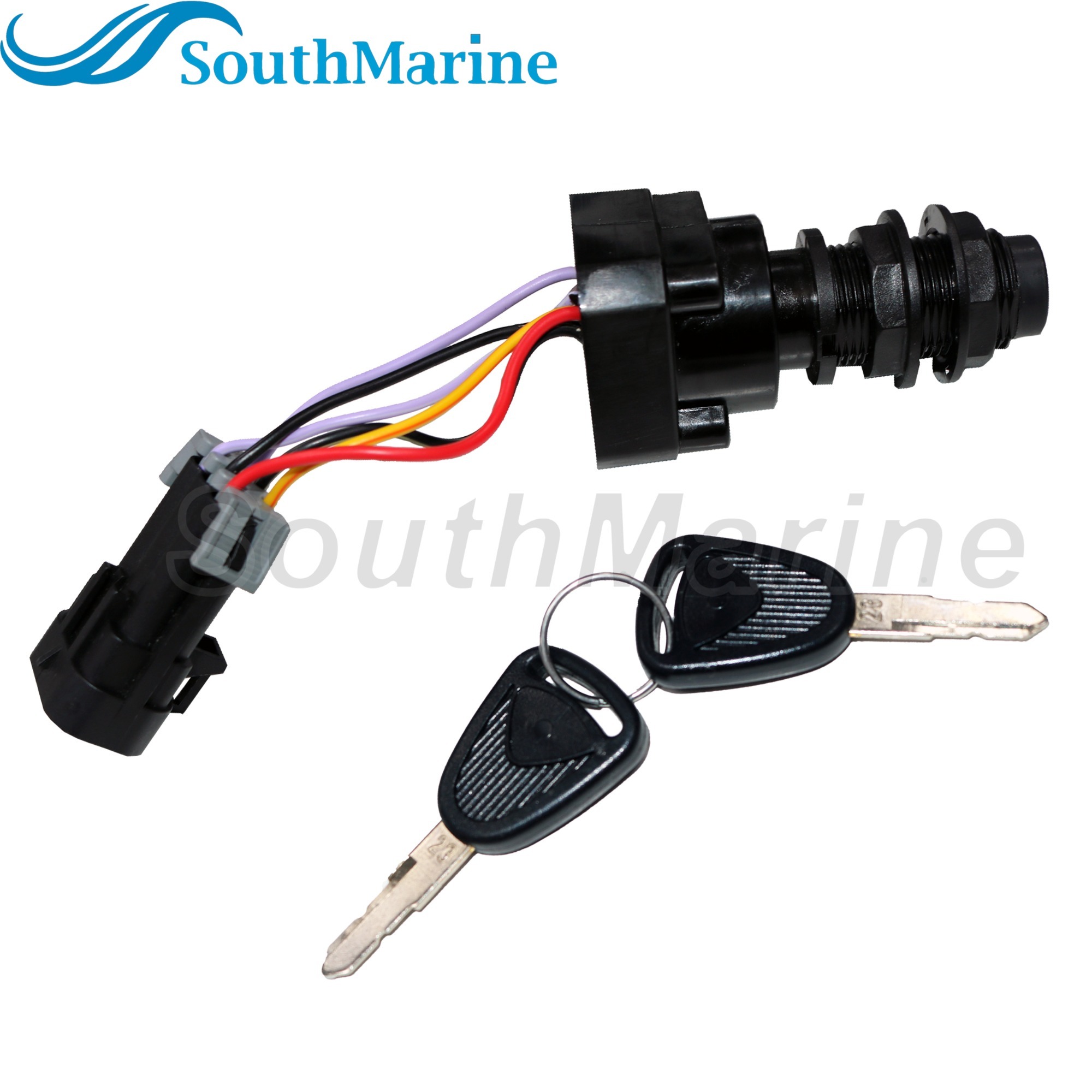 Boat Motor 87-893353A03 Ignition Key Switch with Housing for Mercury Mercruiser Quicksilver Mariner, 4 Position