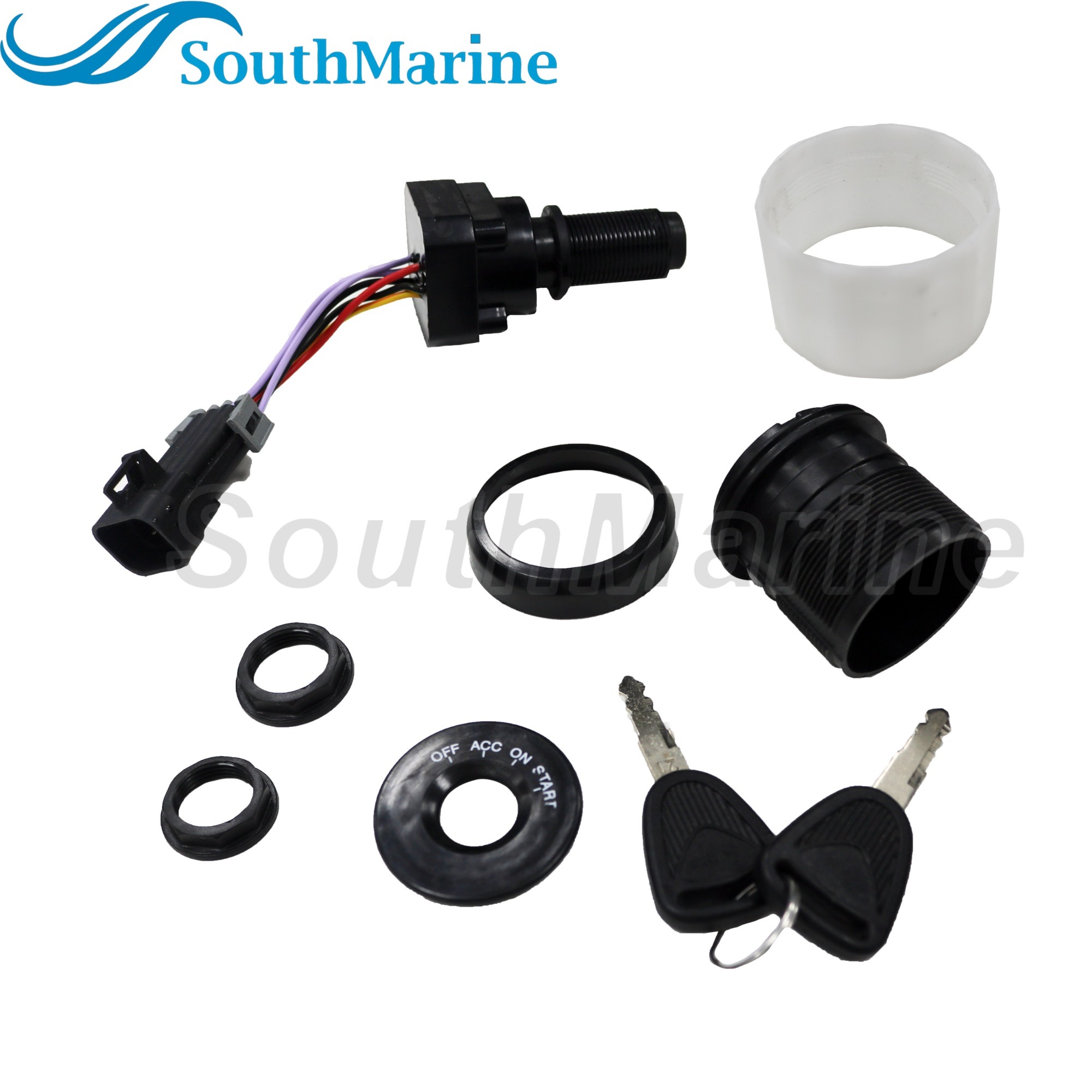 Boat Motor 87-893353A03 Ignition Key Switch with Housing for Mercury Mercruiser Quicksilver Mariner, 4 Position