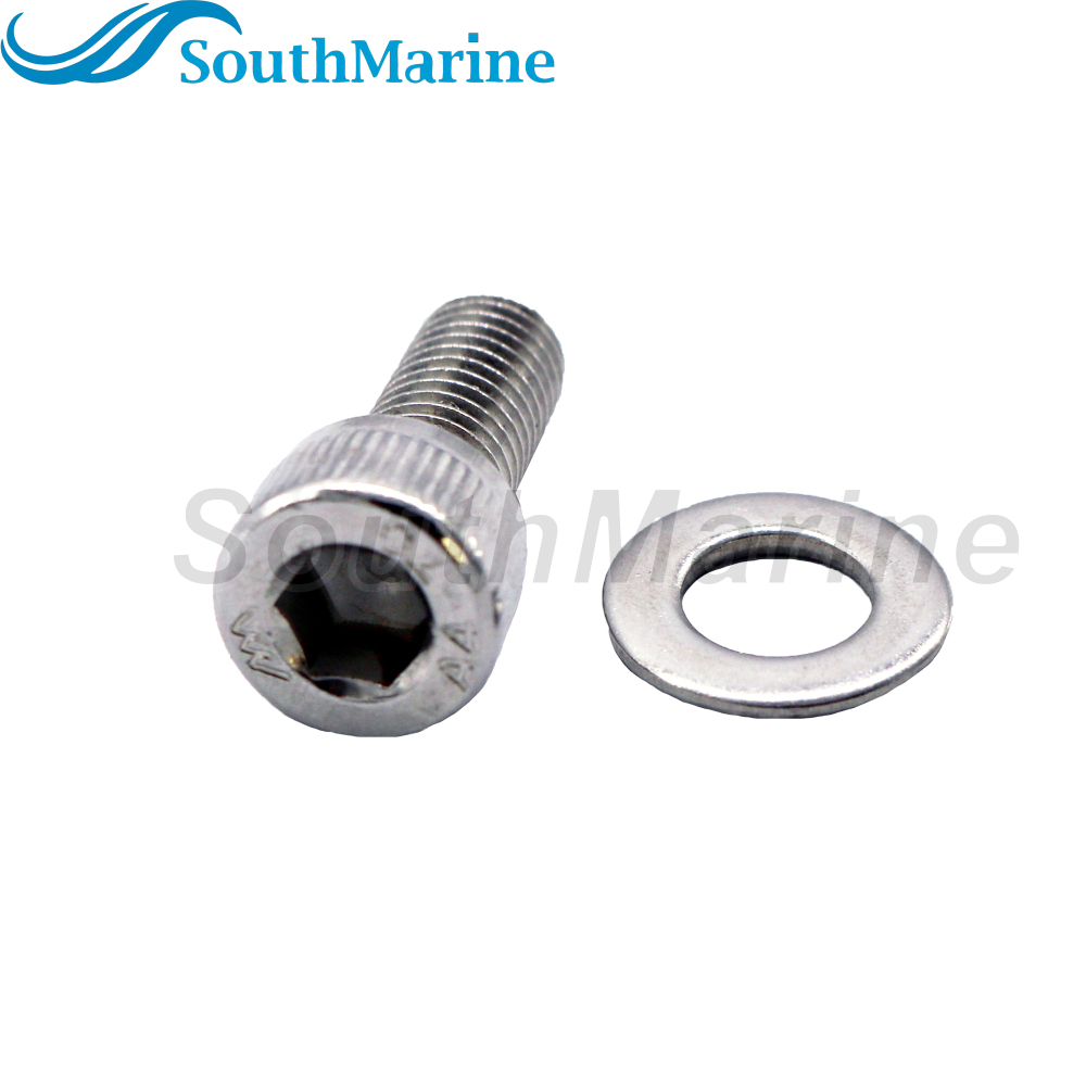Boat Engine 10-82497020 98-263-34 Trim Tab Anode Screw Bolt with Washer for Mercury Mercruiser Force Mariner 30HP 40HP 45HP 50HP