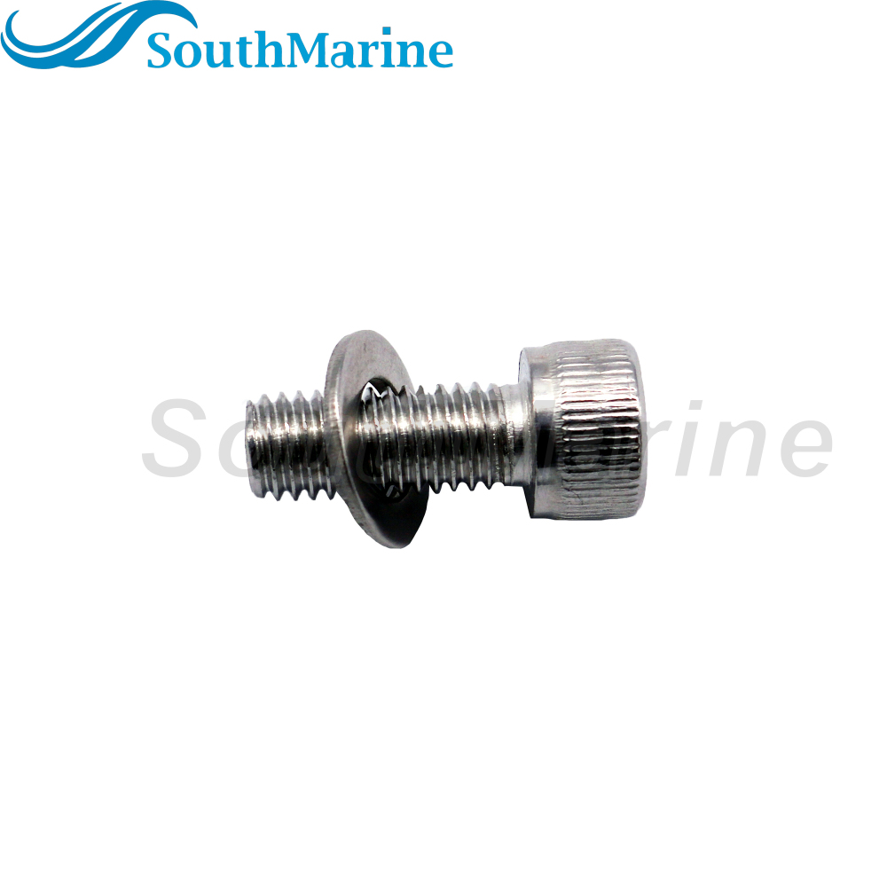 Boat Engine 10-82497020 98-263-34 Trim Tab Anode Screw Bolt with Washer for Mercury Mercruiser Force Mariner 30HP 40HP 45HP 50HP