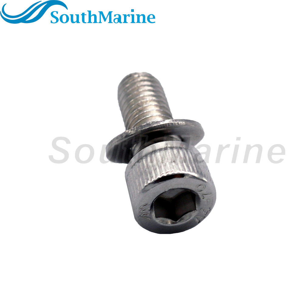 Boat Engine 10-82497020 98-263-34 Trim Tab Anode Screw Bolt with Washer for Mercury Mercruiser Force Mariner 30HP 40HP 45HP 50HP
