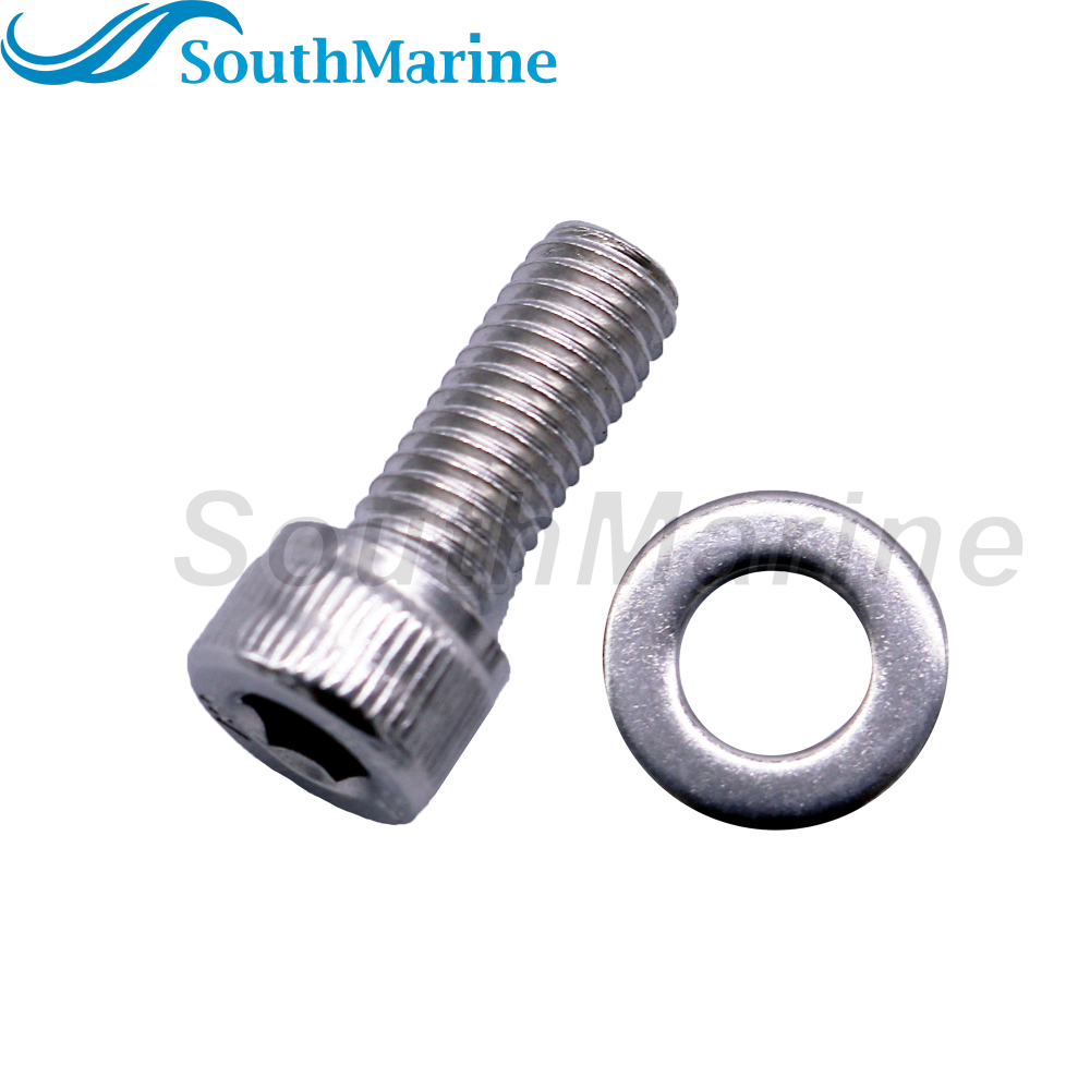 Boat Engine 10-82497020 98-263-34 Trim Tab Anode Screw Bolt with Washer for Mercury Mercruiser Force Mariner 30HP 40HP 45HP 50HP