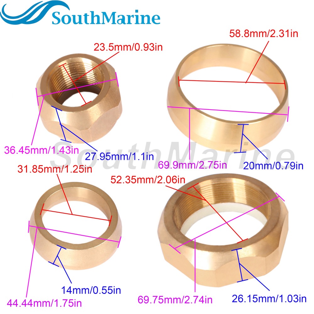Outboard Motor 805100 805100T 18-3784 Thrust Washer, 805101T Hub, 11-859131 8M0105210 862907 18-3786 Propeller Nut for Mercury