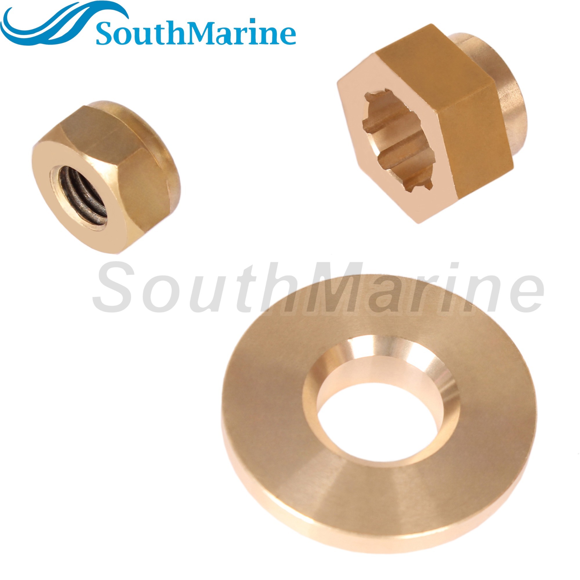 Outboard Motor 8219321 Thrust Washer, 23-420911 Spacer, 11-40140 13914 Propeller Nut for Mercury 6HP 8HP 9.9HP 10HP 15HP Prop Shaft