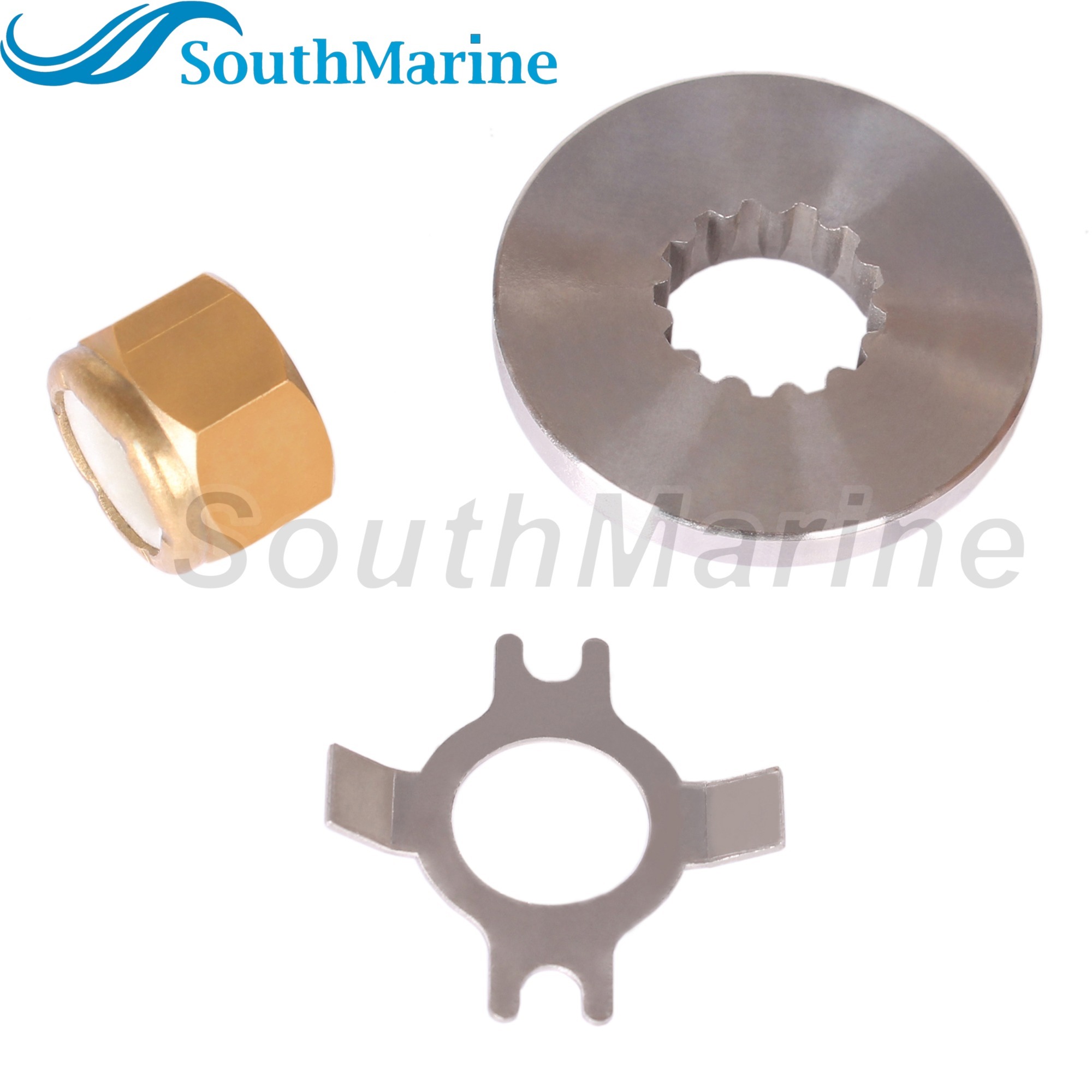 Outboard Motor 73345 92647M 73345A1 18-4233 Thrust Washer, 76281 Tab Washer, 69578Q1 18-3704 Propeller Nut for Mercury 25HP-70HP