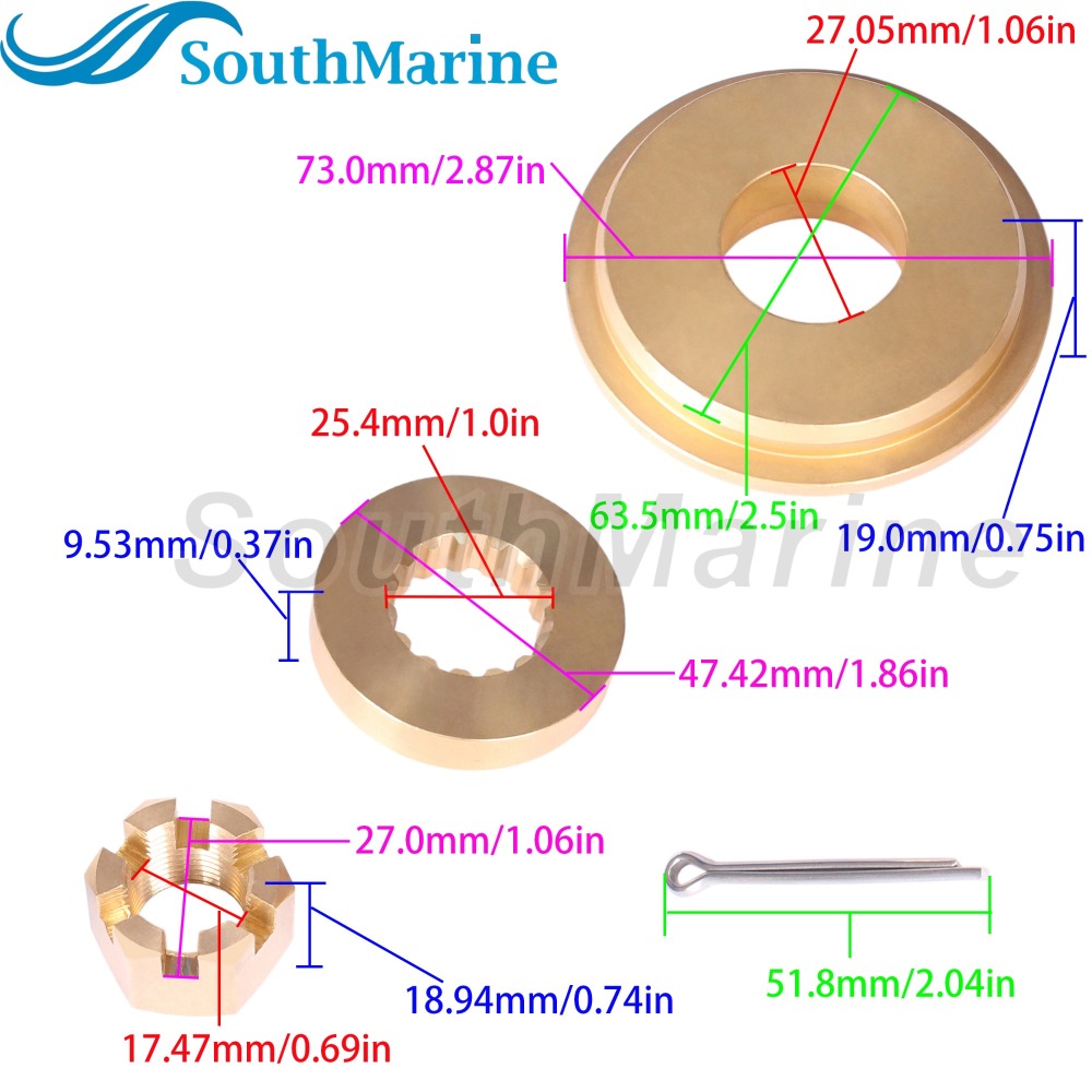 Outboard 0126870 Thrust Bushing, 0320570 Spacer, 0434153 434153 Propeller Hardware Kits for Evinrude Johnson BRP V4 V6 V8 120HP-300HP
