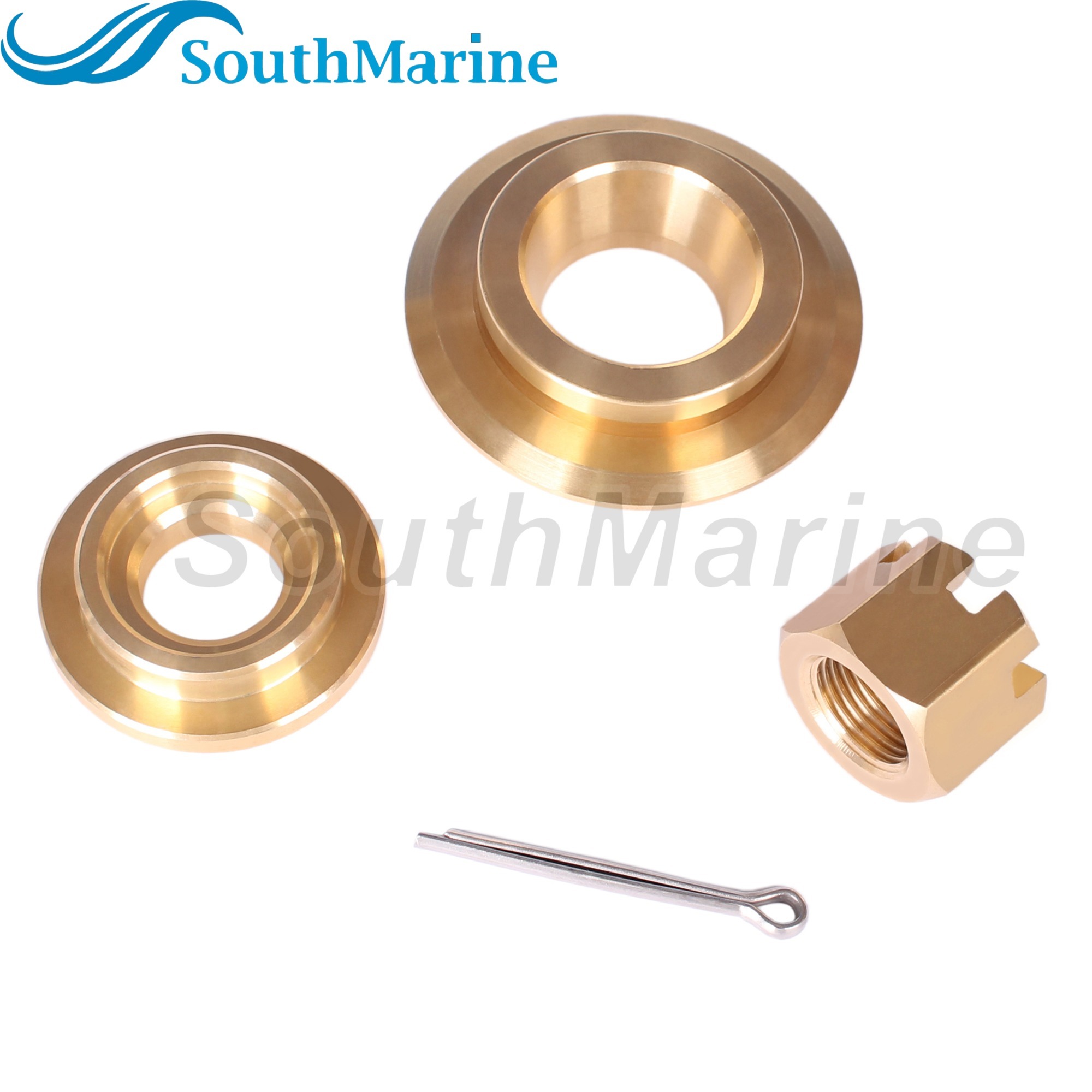Outboard Motor 90506-ZX2-C00 Washer, 90512-ZX2-C00 Propeller Spacer, 90301-ZW1-B00 Castle Nut, 90758-ZW1-B00 Cotter Pin for Honda 115HP 135HP 150HP 17