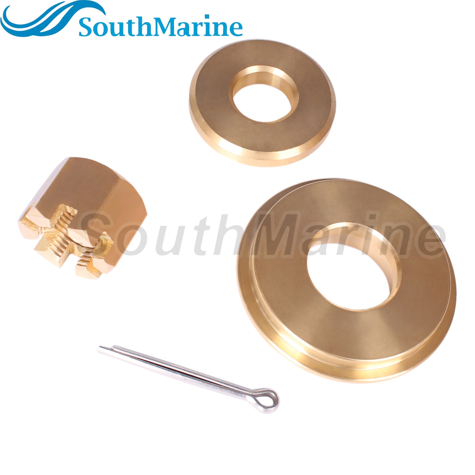 Outboard Motor 90506-ZX2-C00 Washer, 90512-ZX2-C00 Propeller Spacer, 90301-ZW1-B00 Castle Nut, 90758-ZW1-B00 Cotter Pin for Honda 115HP 135HP 150HP 17