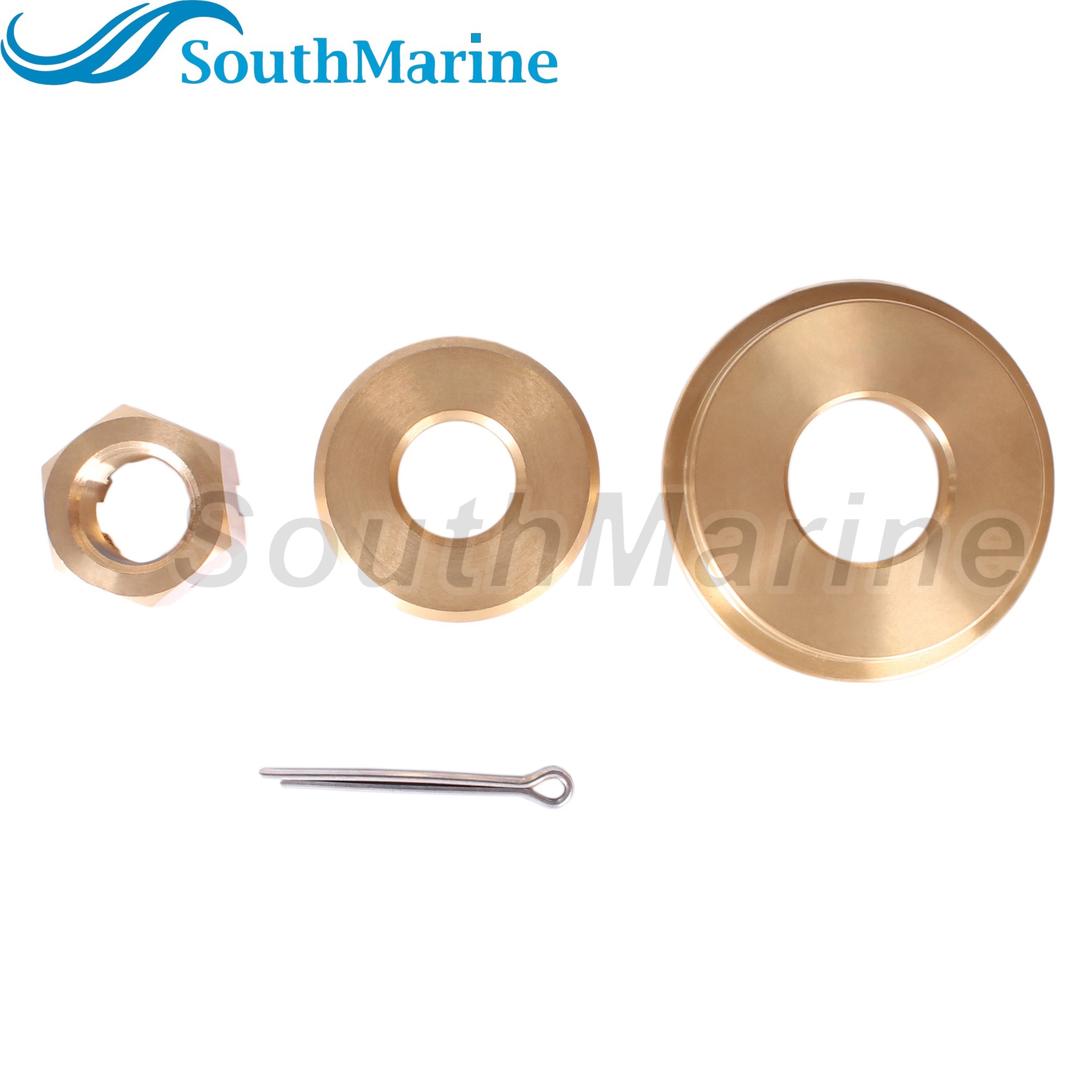 Outboard Motor 90506-ZX2-C00 Washer, 90512-ZX2-C00 Propeller Spacer, 90301-ZW1-B00 Castle Nut, 90758-ZW1-B00 Cotter Pin for Honda 115HP 135HP 150HP 17