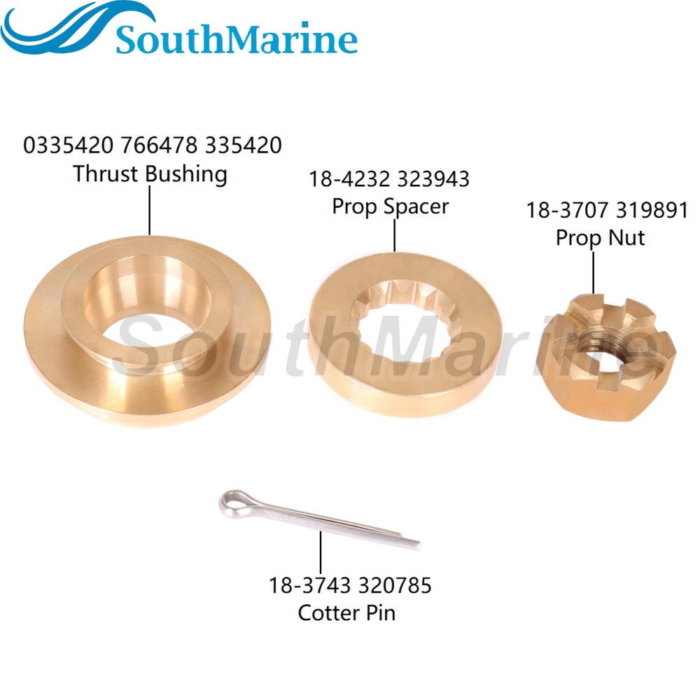 Outboard Motor 0335420 Thrust Bushing, 0323943 Spacer for Evinrude Johnson OMC BRP 20HP-35HP, 0175268 Propeller Hardware Kit