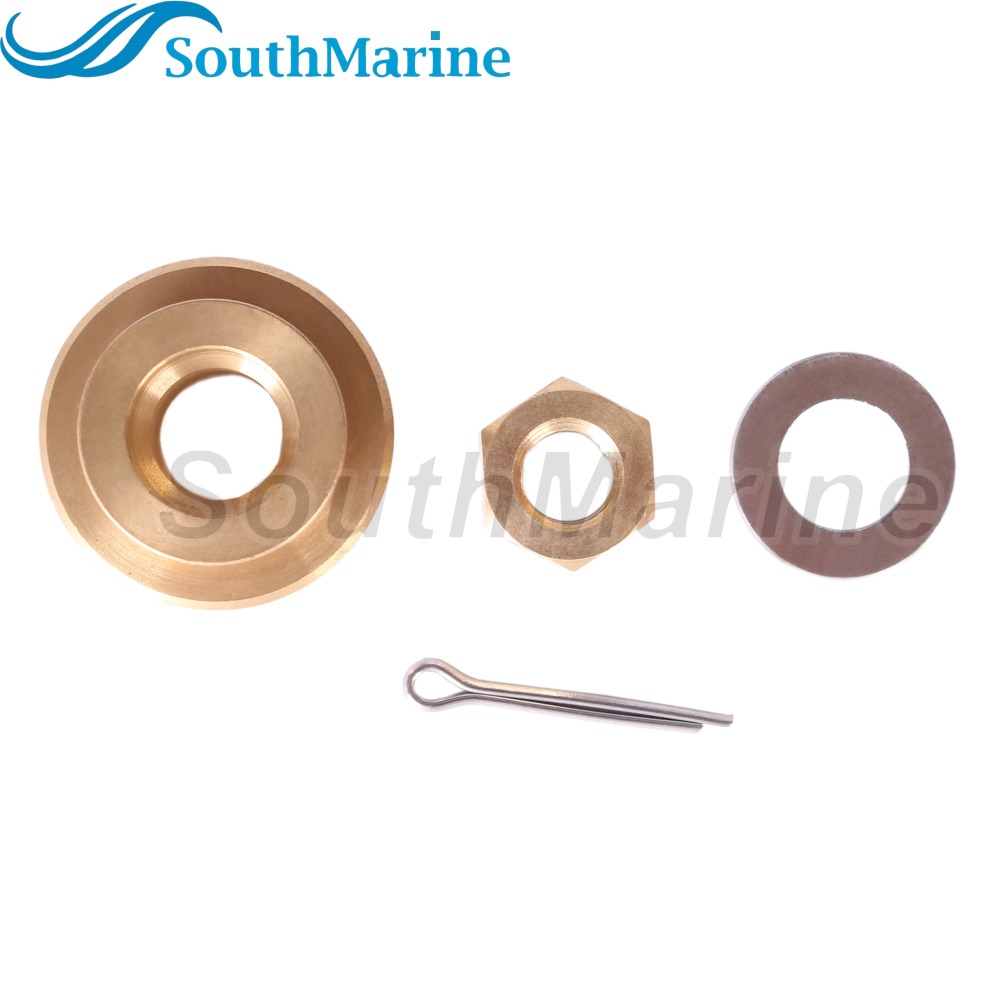 Outboard Motor 6G1-45987-02 01 6N0-G5987-10 Spacer, 90201-10M01 Plain Washer, 90171-10M01 Castle Nut for Yamaha 6HP 8HP 9.9HP