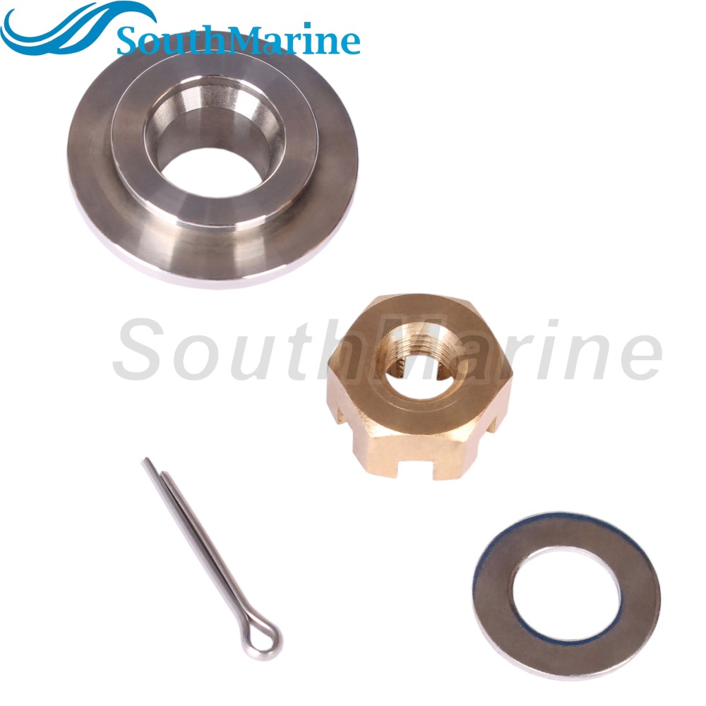 Outboard Motor 6E7-45987-00 01 F15-06000015 Spacer, 90201-10M01 Washer, 90171-10M01 Castle Nut for Yamaha Parsun HDX 8HP-20HP