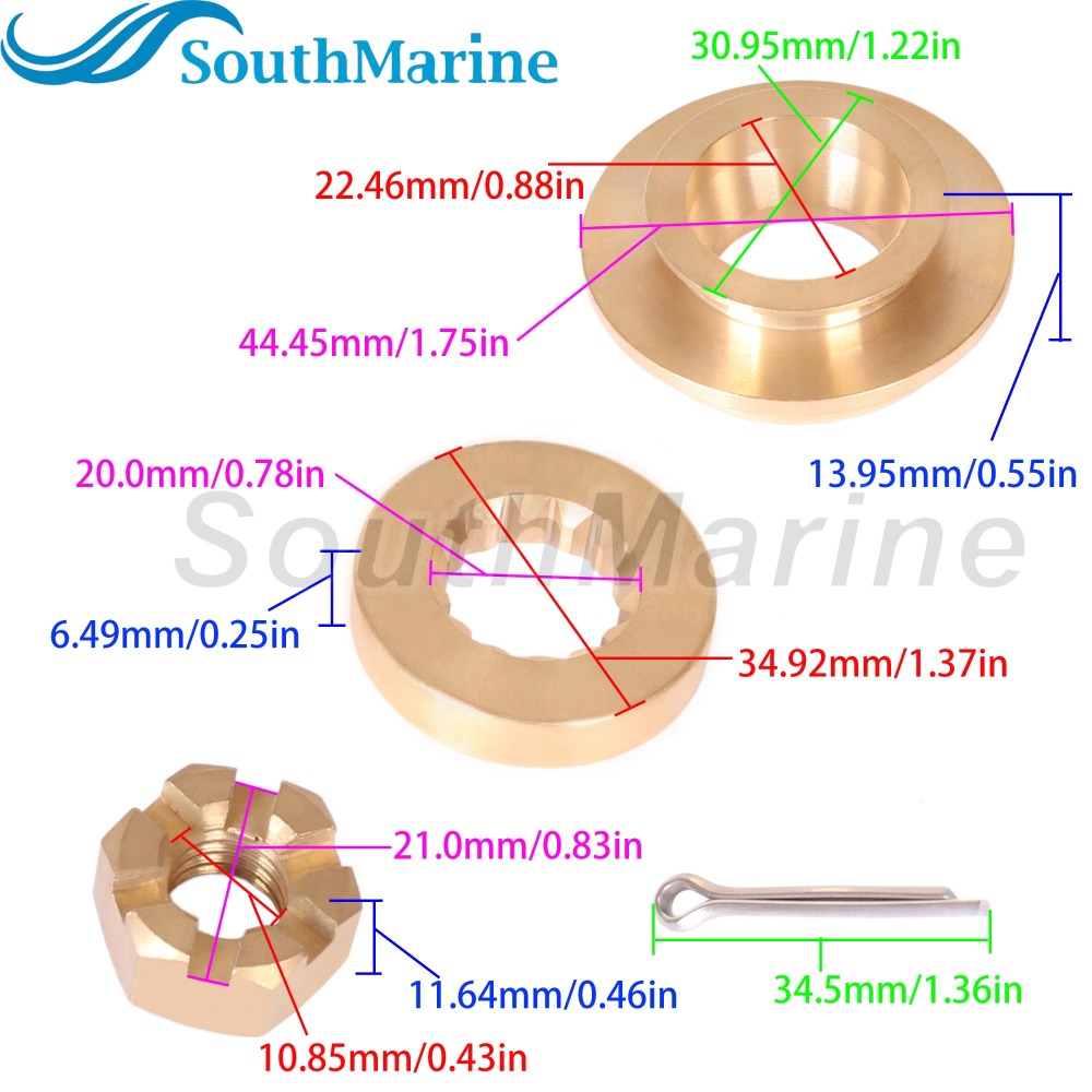 Outboard Motor 0335420 Thrust Bushing, 0323943 Spacer for Evinrude Johnson OMC BRP 20HP-35HP, 0175268 Propeller Hardware Kit