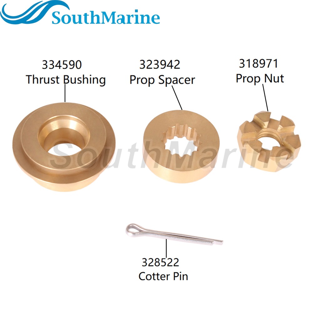 Outboard Motor 0334590 Thrust Bushing 323942 Washer Spacer for Evinrude Johnson 8HP 9.9HP 10HP 15HP Propeller Hardware Kit