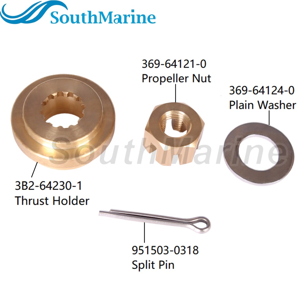 Outboard 3UA-64231-0 3B2-64230-1 2 3B2642301M Thrust Holder, for Tohatsu Nissan 8HP 9.8HP, 8M0131240 for Mercury Propeller Nut