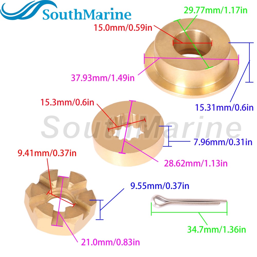 Outboard Motor 0334590 Thrust Bushing 323942 Washer Spacer for Evinrude Johnson 8HP 9.9HP 10HP 15HP Propeller Hardware Kit