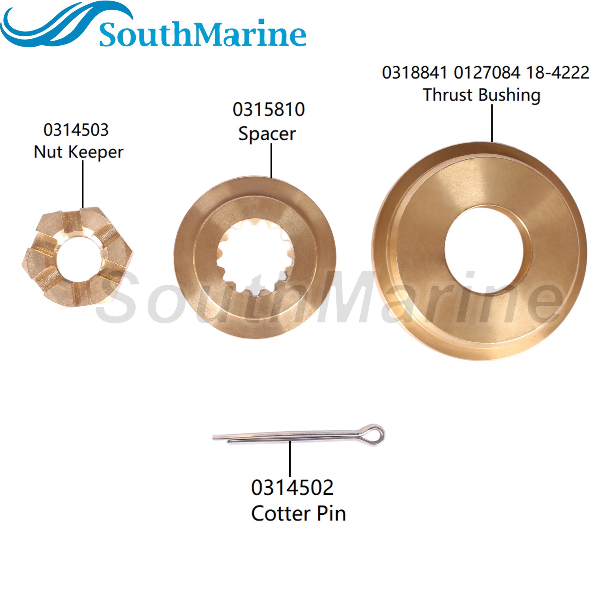 Outboard 0318841 0127084 18-4222 Thrust Bushing, 0315810 Spacer for Evinrude Johnson OMC BRP 60HP-130HP Propeller Hardware Kits