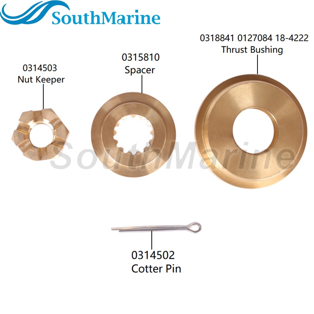 Outboard 0318841 0127084 18-4222 Thrust Bushing, 0315810 Spacer for Evinrude Johnson OMC BRP 60HP-130HP Propeller Hardware Kits