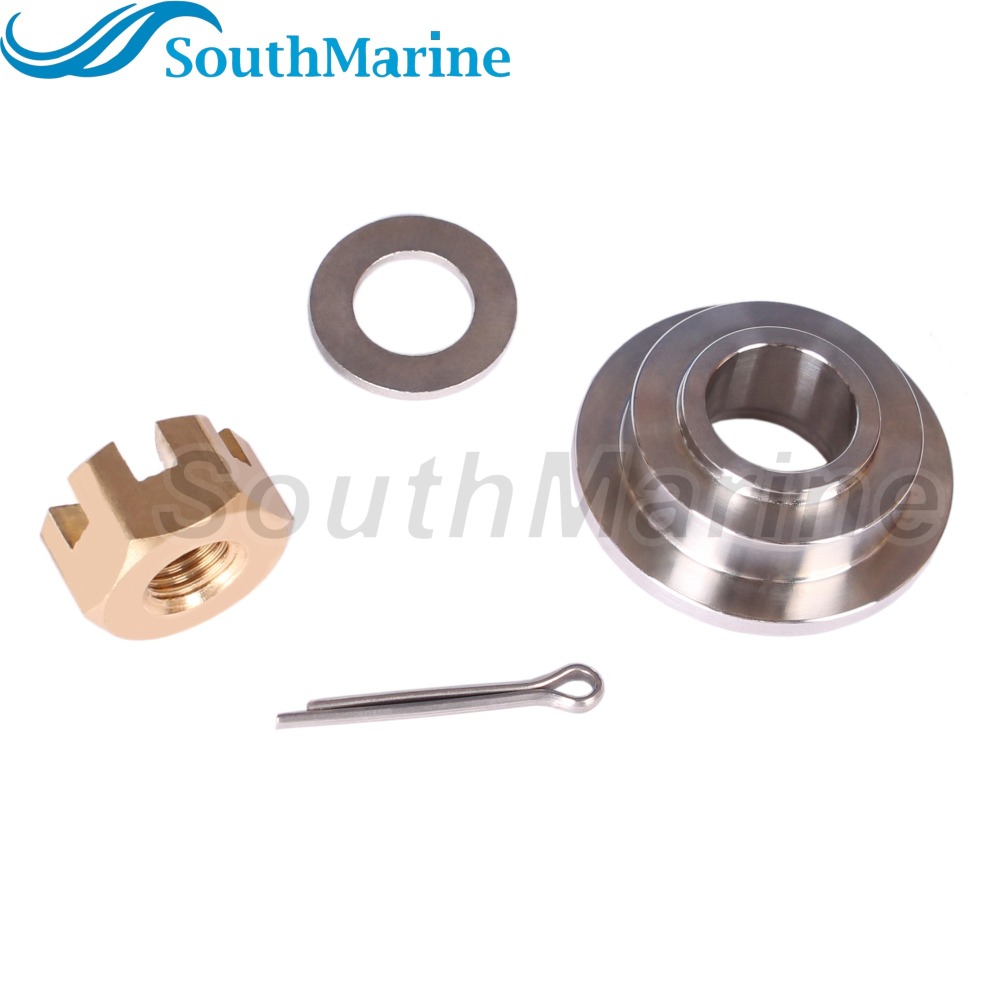 Outboard Motor 6E7-45987-00 01 F15-06000015 Spacer, 90201-10M01 Washer, 90171-10M01 Castle Nut for Yamaha Parsun HDX 8HP-20HP