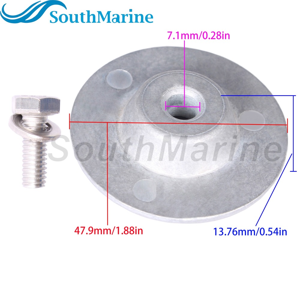 Outboard Motor 3V9-60218-0 3V9602180M 3V9602180 Lower Unit Gearbox Anode with Bolt 9101130616 for Tohatsu Nissan 9.9HP 15HP 18HP
