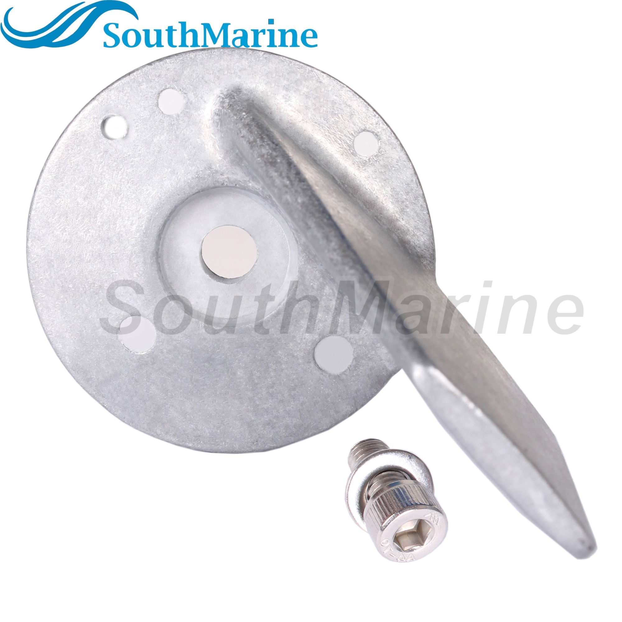 Outboard Motor 55125-95500 Trim Tab Anode with Bolt 09117-08037 for Suzuki 40HP-85HP, 5031536 5031215 for Evinrude Johnson BRP