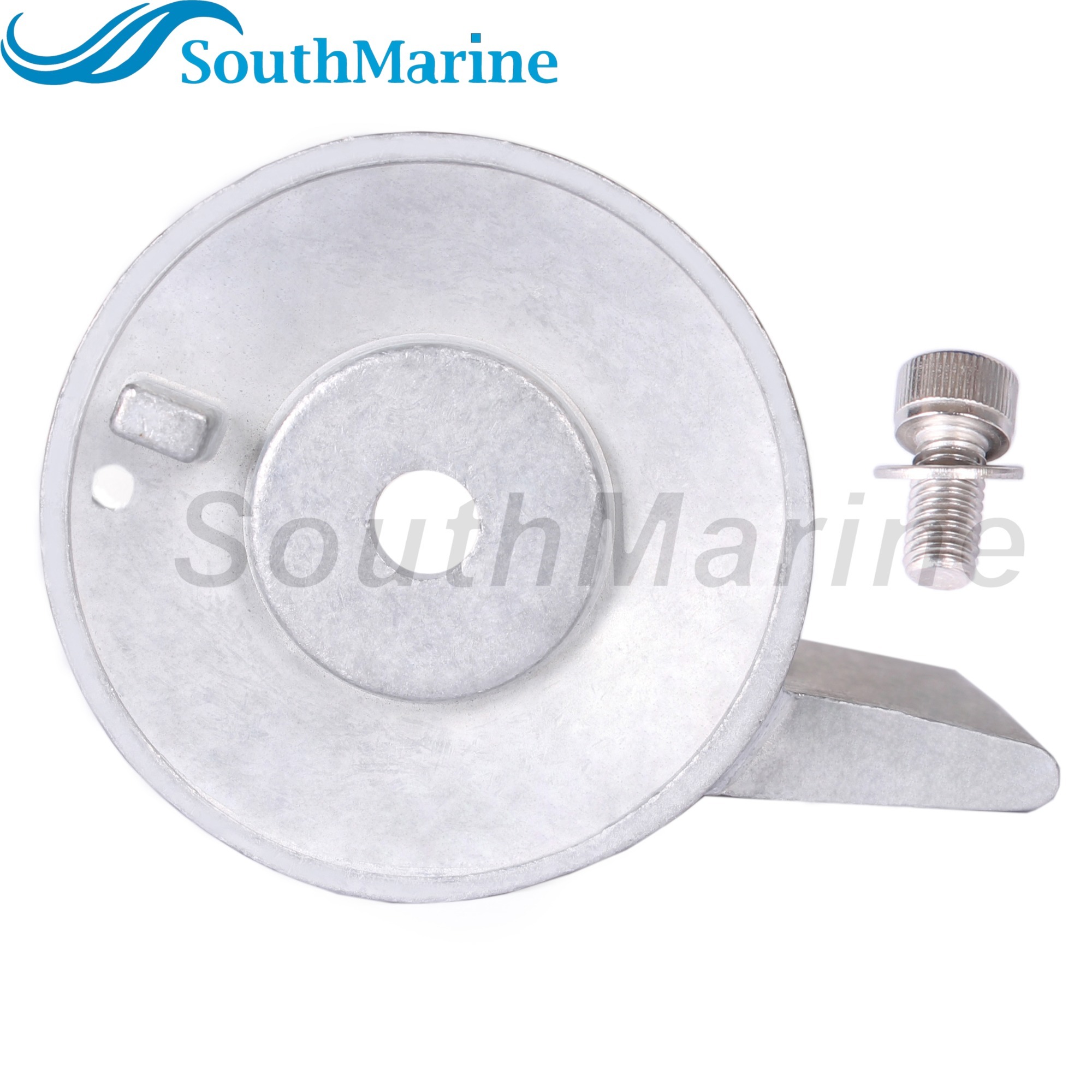 Outboard Motor 55125-95500 Trim Tab Anode with Bolt 09117-08037 for Suzuki 40HP-85HP, 5031536 5031215 for Evinrude Johnson BRP