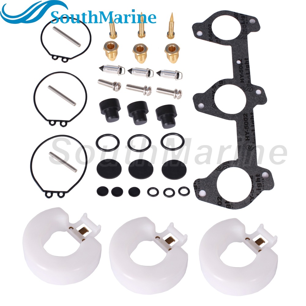 Outboard Motor 6H3-W0093-02 01 00 03 18-7766 Carburetor Repair Rebuild Kit & Gasket for Yamaha 60HP 70HP