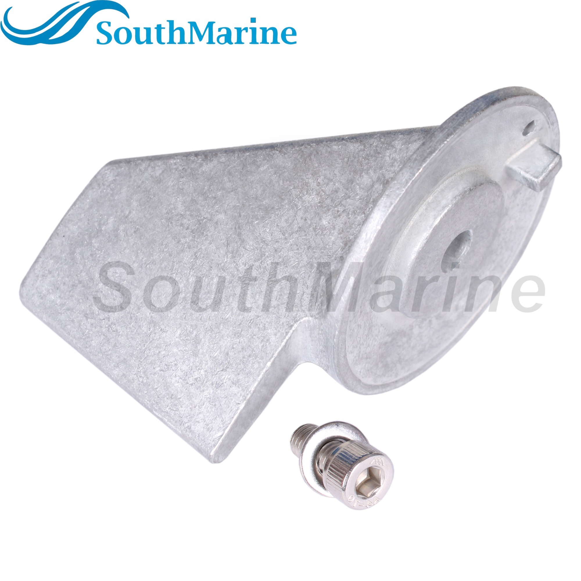 Outboard Motor 55125-95500 Trim Tab Anode with Bolt 09117-08037 for Suzuki 40HP-85HP, 5031536 5031215 for Evinrude Johnson BRP
