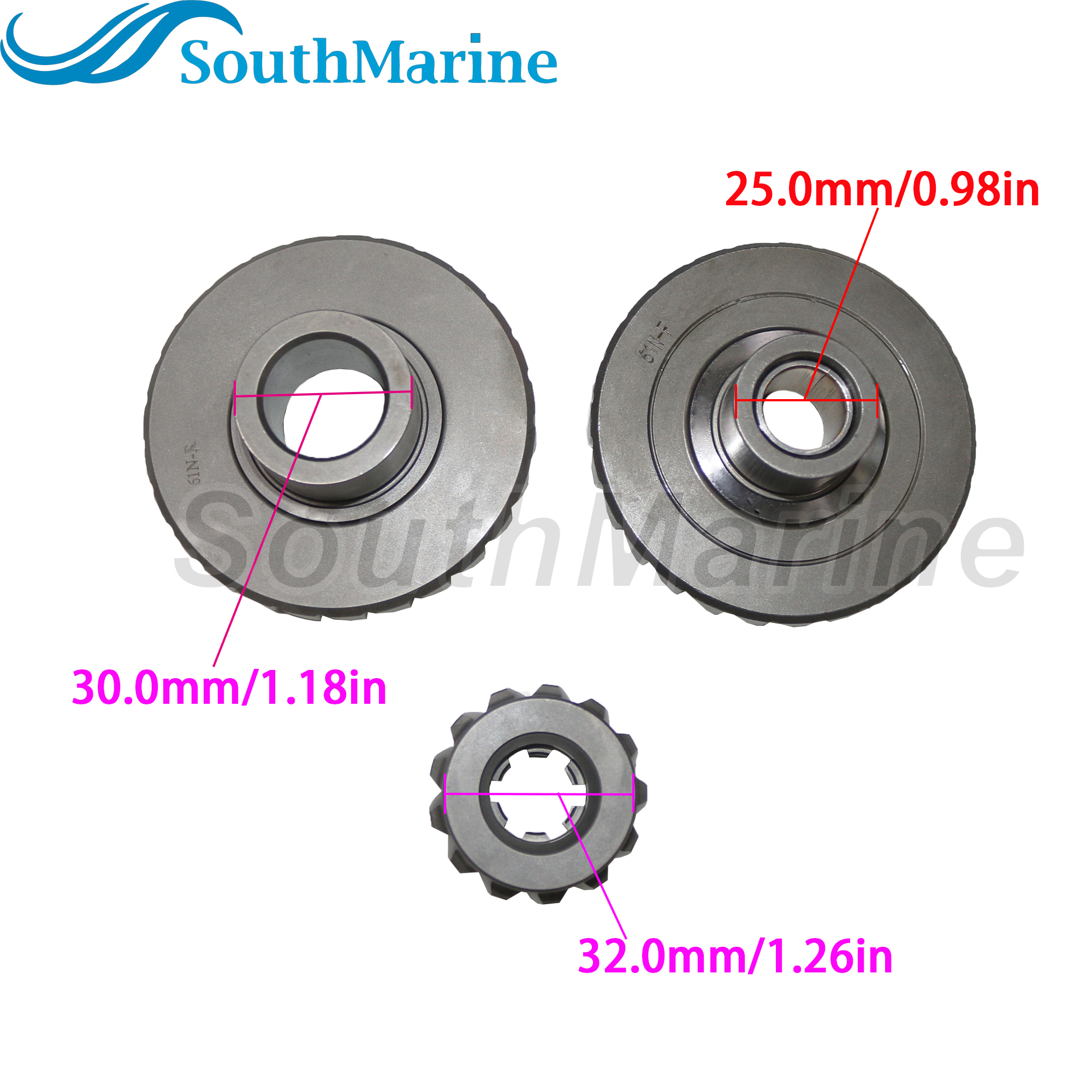Outboard Engine 61N-45551-00 Pinion & 61N-45571-00 Reverse & 61N-45560-10 Forward Gear for Yamaha F25 E25B E30H 25B 30H Boat Motor