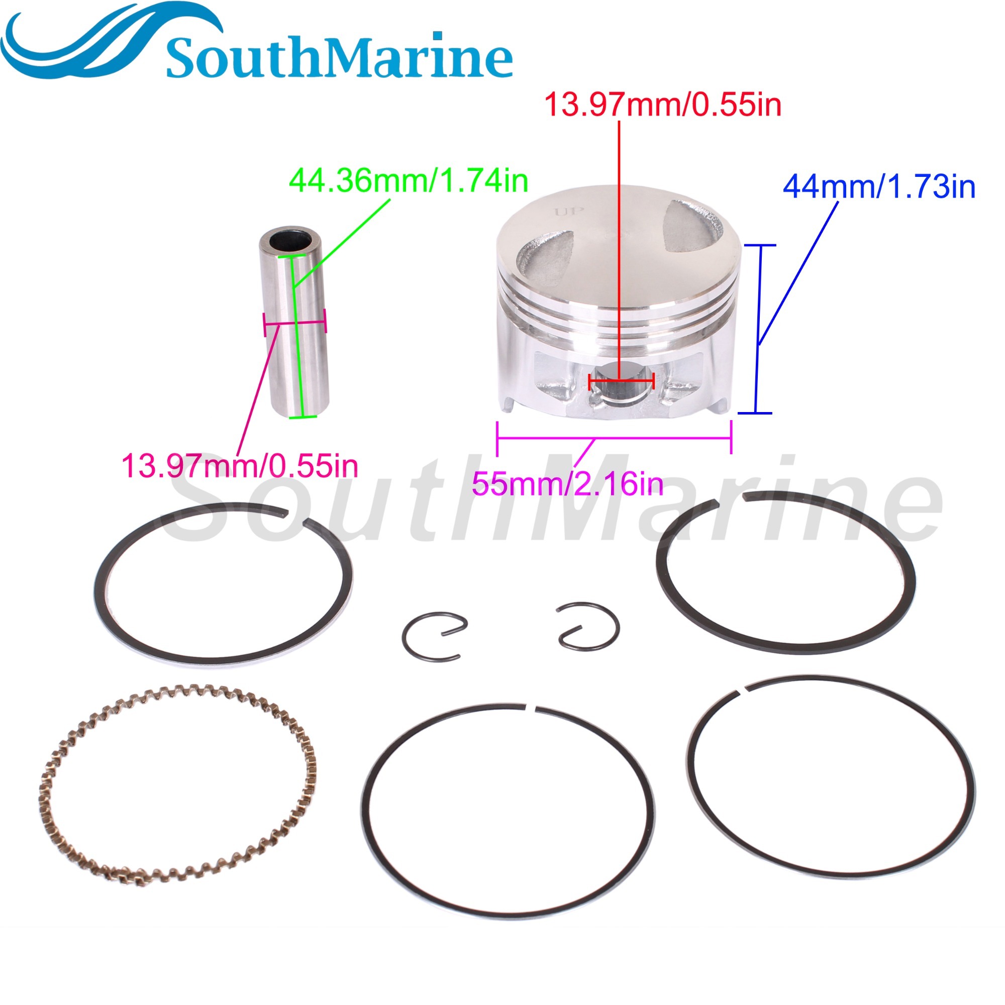 Boat Engine 3V1-00001-1 0 3V1000011M/0M STD Piston Set 3FK-87123-0 Ring for Tohatsu Nissan 8HP 9.8HP /F8-05020101 for Parsun HDX