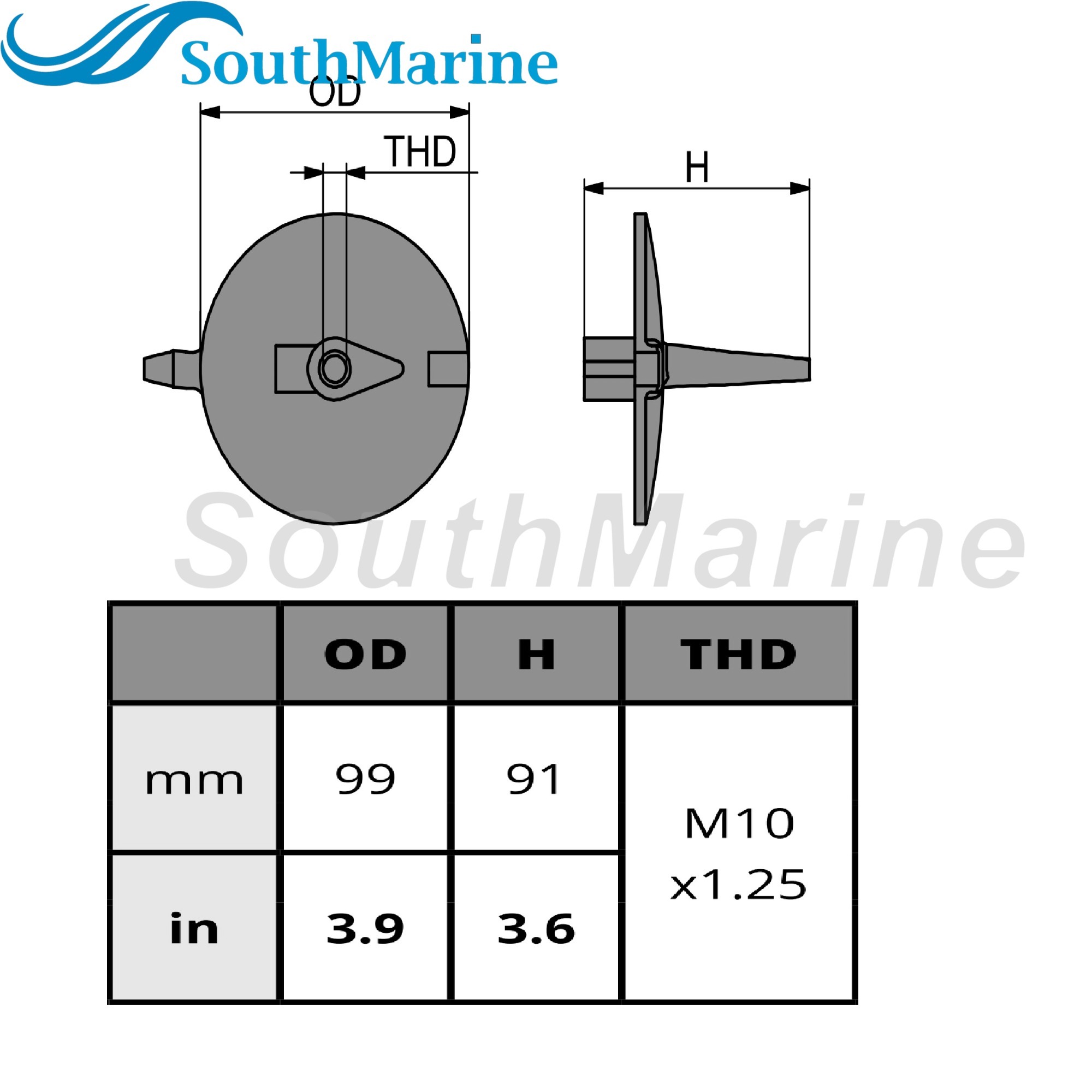 Outboard Motor 69L-45371-00 18-6122Z Trim Tab Anode for Yamaha Boat Engine 200HP 225HP 250HP 300HP