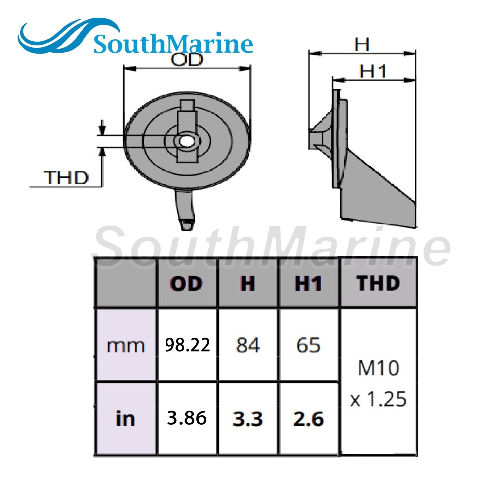 Outboard Engine 6J9-45371-00 6J9-45371-01 6K1-45371-02 18-6035 Aluminum Alloy Trim Tab Anode for Yamaha 115HP 150HP 175HP 200HP