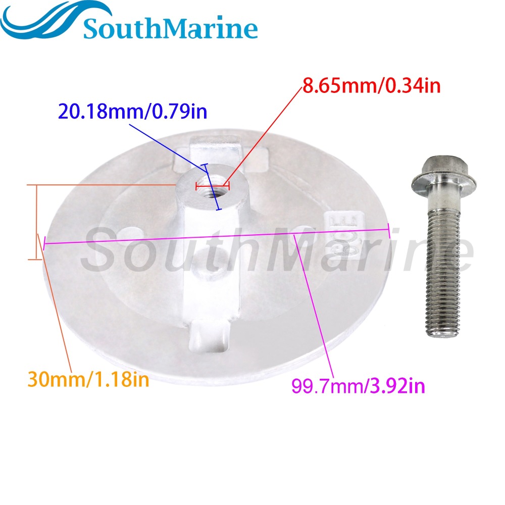 Boat Engine 6CE-45373-00 Flat Trim Tab Anode for Yamaha F70-F100 F200 F225 F250/B 200HP 225HP 250HP 275HP 300HP