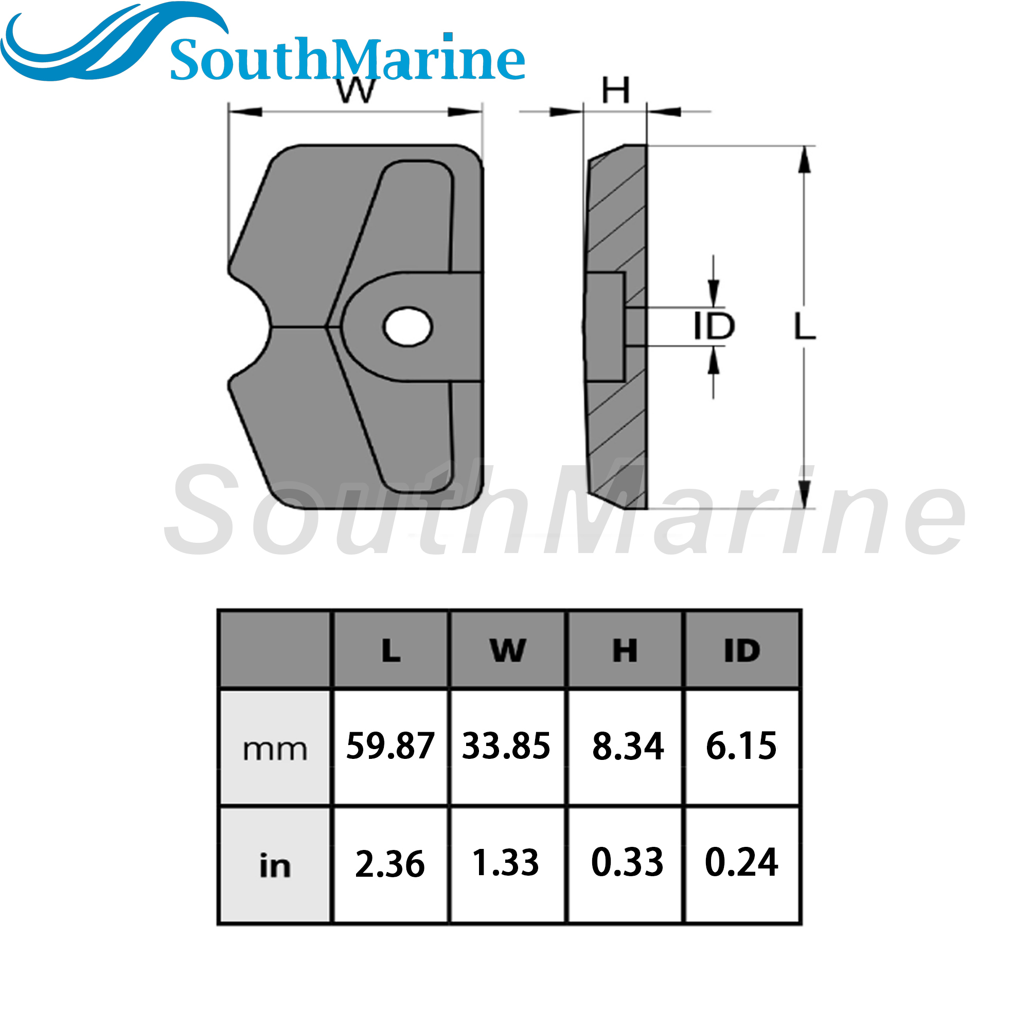 Boat Motor 6L5-45251-00 6L5-45251-01 6L5-45251-02 6L5-45251-03 Lower Unit Gearbox Anode for Yamaha 2HP 2.5HP 3HP 4HP 5HP 6HP Outboard Engine