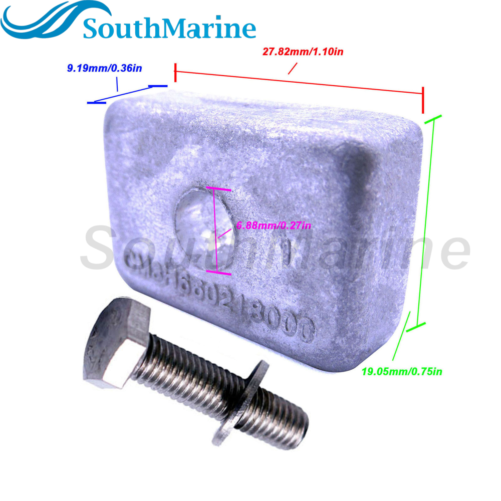 Boat Motor 97-875208 Lower Unit Gearbox Anode for Mercury Mariner 8HP 9.9HP 15HP 20HP Outboard Engine