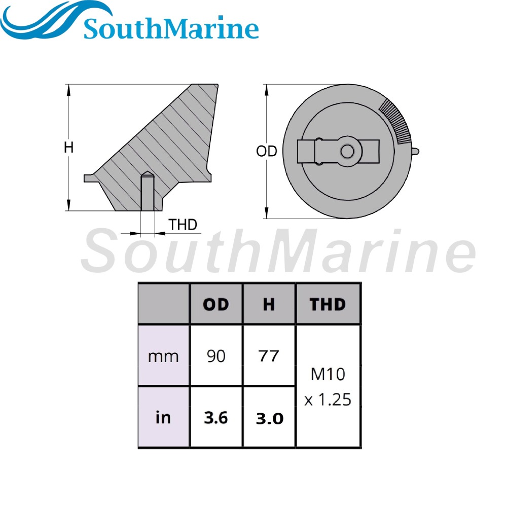 Boat Motor 679-45371-00 Trim Tab Anode for Yamaha Outboard Engine 40HP 50HP 55HP
