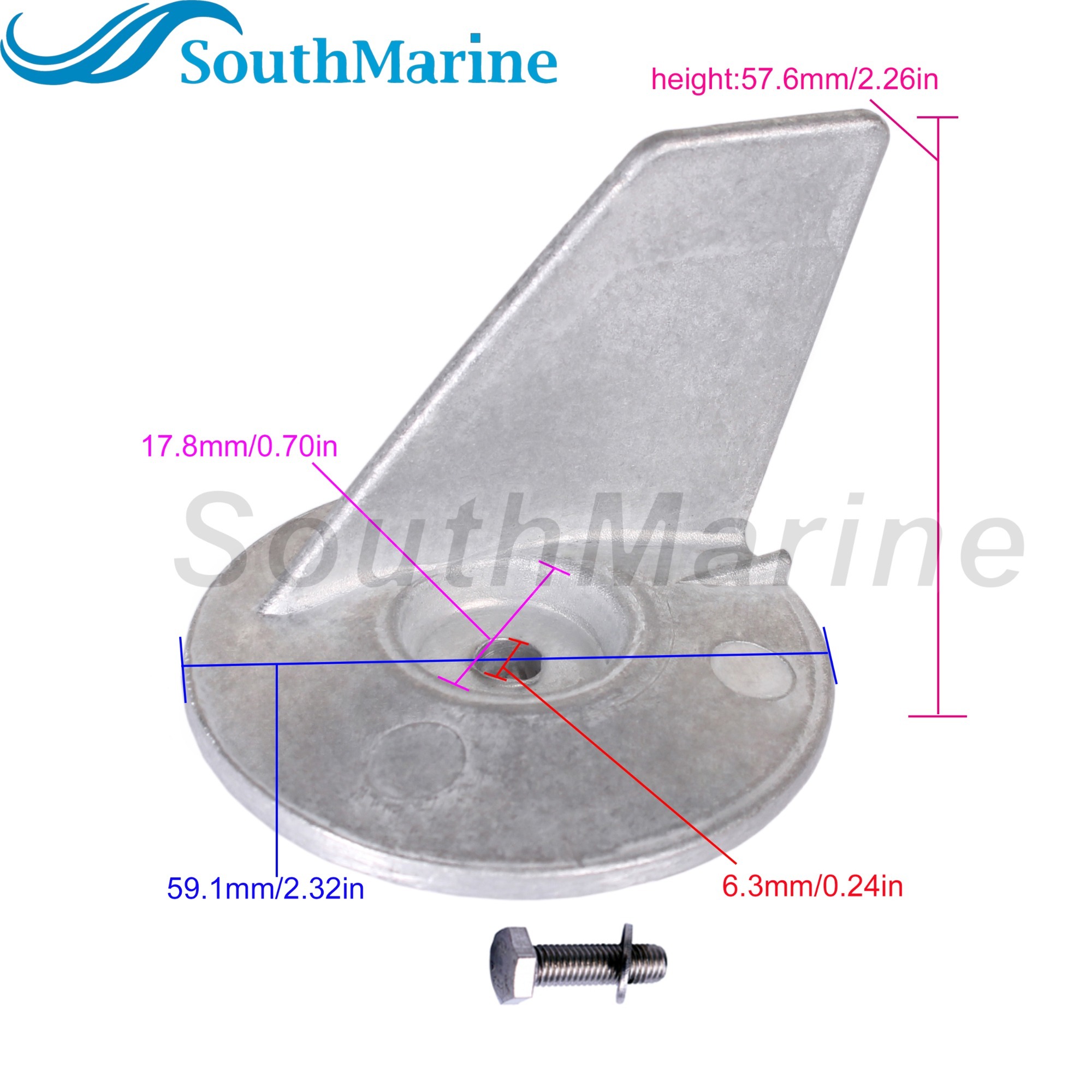 Boat Engine 3C8-60217-1/0 3C8602171/0 3C8602170M 3C8602171M Trim Tab Anode for Tohatsu for Nissan 25HP 30HP 40HP 50HP