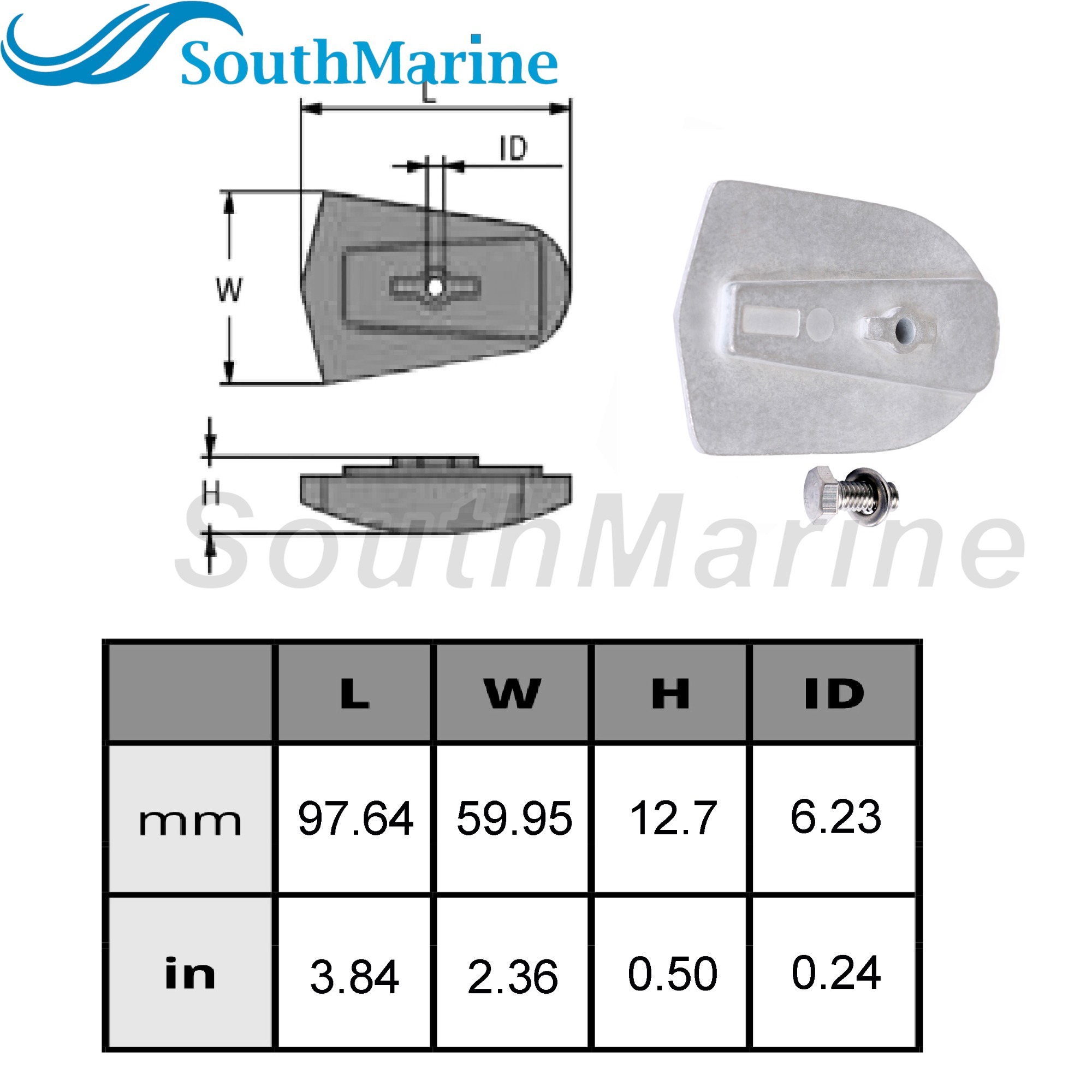 Boat Engine 6G1-45251-03 6N0-WG525-00 Lower Unit Gearbox Drive Anode for Yamaha Outboard Motor 6C/6D/8C 6HP 8HP