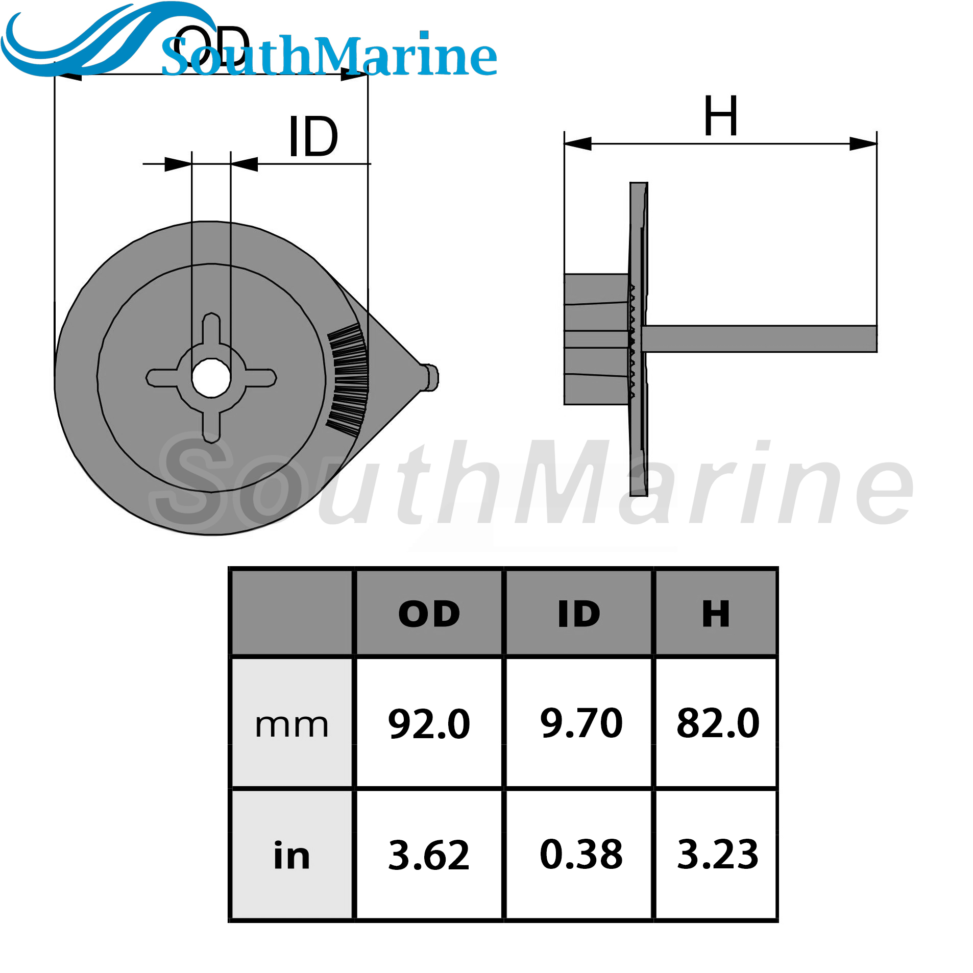 Outboard Engine 822157T2 Trim Tab Anode for Mercury Mariner Force 25HP 30HP 35HP 40HP 45HP 50HP 2/4 Stroke R.P 3.5", Zinc Alloy