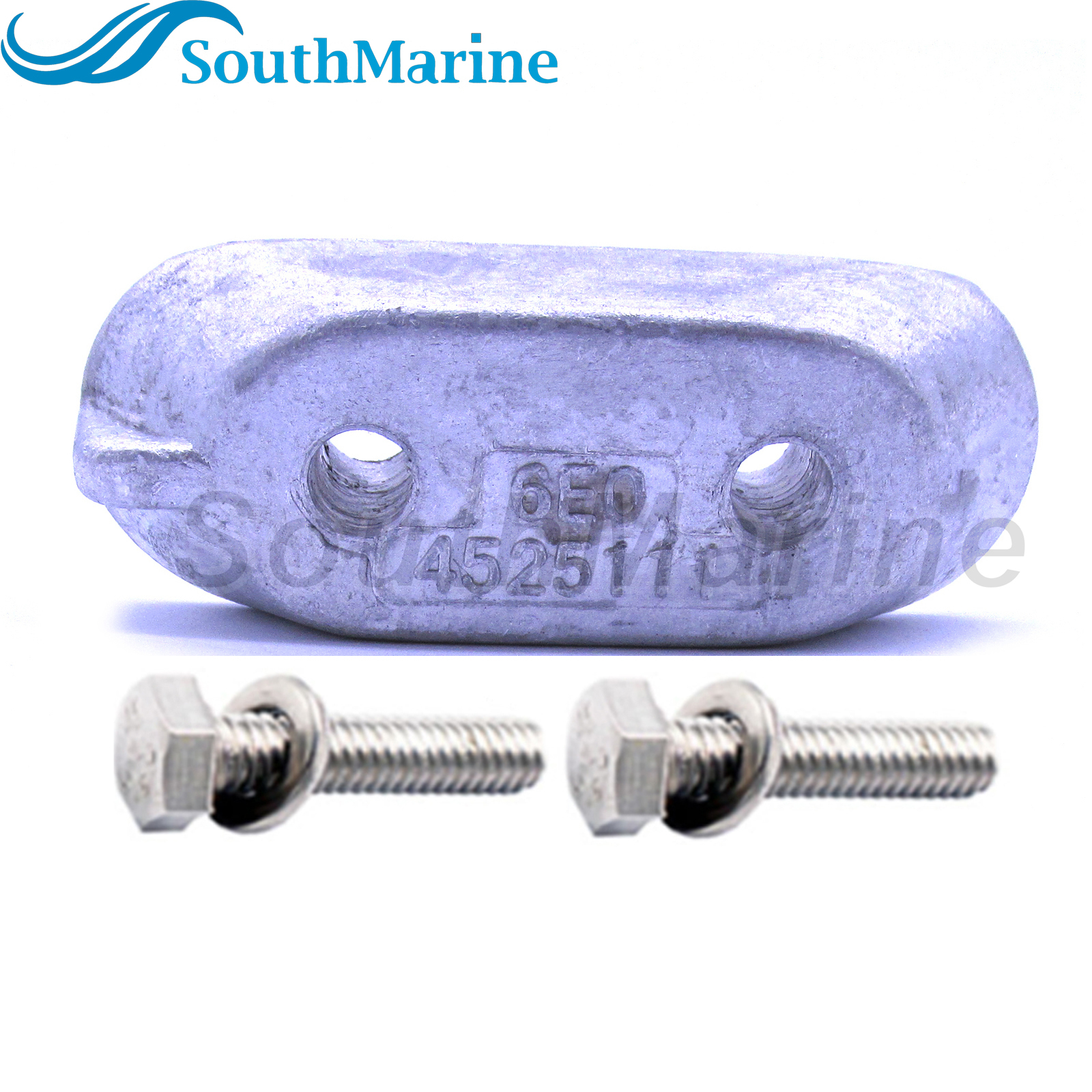 Outboard Engine 65W-45251-00 6E0-45251-11 6E0-45251-12 Lower Unit Gearbox Anode for Yamaha 4HP 6HP 8HP 9.9HP 15HP, Zinc Alloy