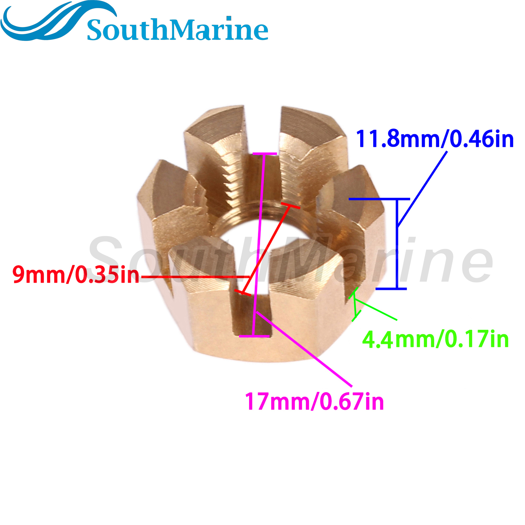 Boat Engine 369-64121-0 369641210M Propeller Prop Nut for Tohatsu for Nissan 4HP-9.8HP / 11-16147 for Mercury Mercruiser