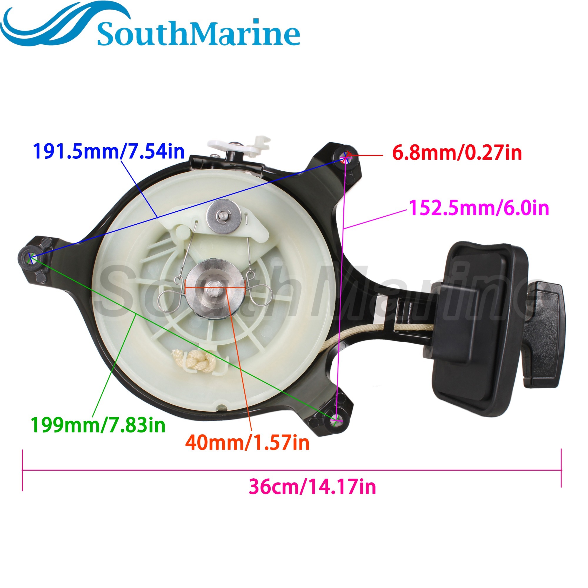 Boat Engine 350-05000-3/2/0 350050003M 350050002M 350050000M Recoil Starter Assy for Tohatsu for Nissan 9.9HP 15HP 18HP