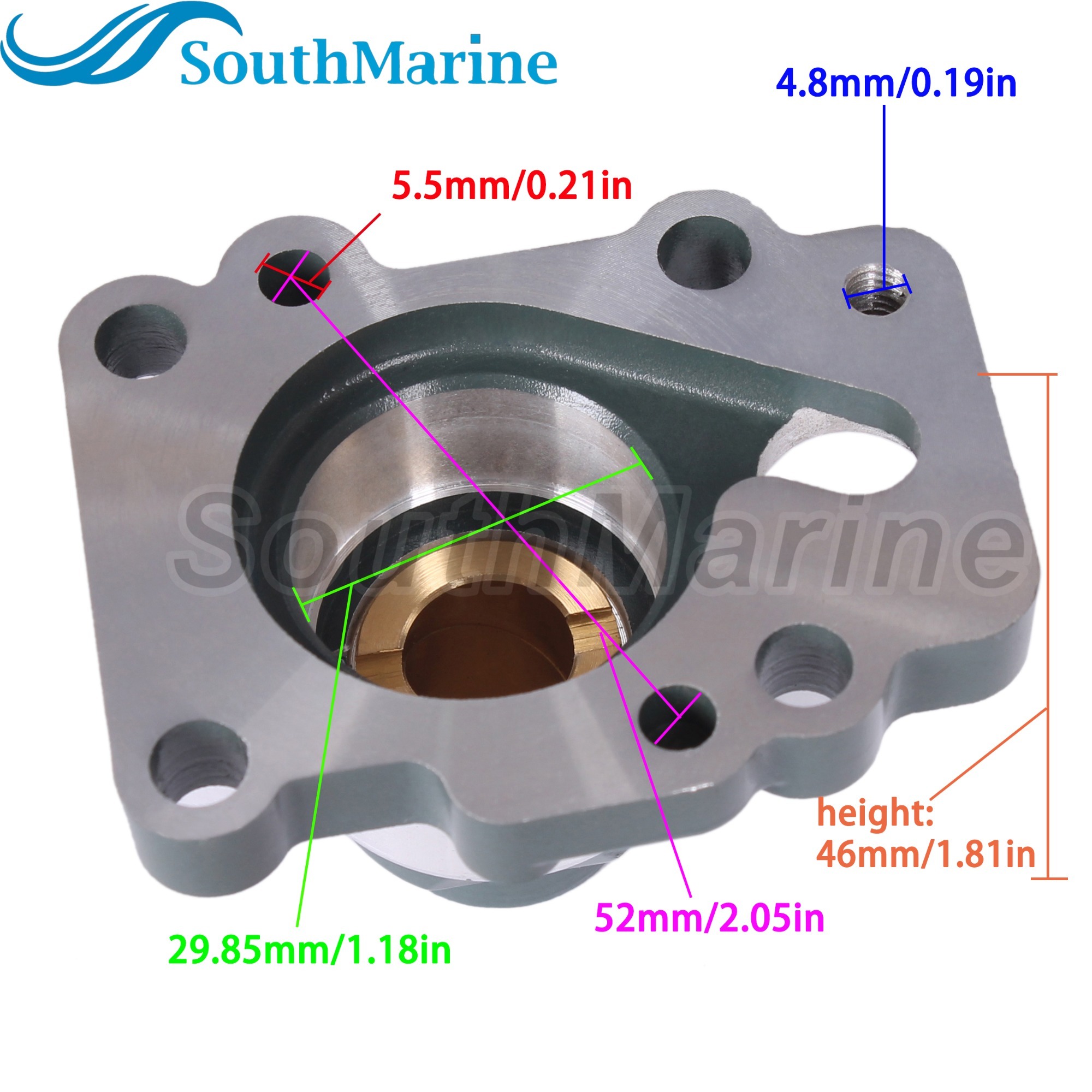 Boat Engine 6E7-45331-00-CA 9M 5B Driver Shaft Housing Bearing with Bushing for Yamaha Parsun TE15 9.9HP 15HP T9.9 F9.9 F15